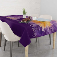 Custom Disc Golf Tablecloth with Purple Sunset Tie Dye Basket and Player Silhouette - Wonder Print Shop