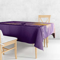 Custom Disc Golf Tablecloth with Purple Sunset Tie Dye Basket and Player Silhouette - Wonder Print Shop