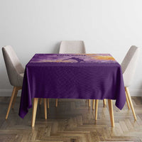 Custom Disc Golf Tablecloth with Purple Sunset Tie Dye Basket and Player Silhouette - Wonder Print Shop