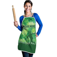 Custom Disc Golf Apron with Green Tie Dye Basket and Player Silhouette - Wonder Print Shop