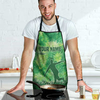 Custom Disc Golf Apron with Green Tie Dye Basket and Player Silhouette - Wonder Print Shop