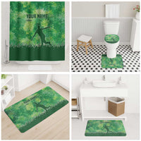 Custom Disc Golf Bathroom Set with Green Tie Dye Basket and Player Silhouette - Wonder Print Shop