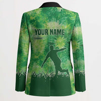 Custom Disc Golf Blazer with Green Tie Dye Basket and Player Silhouette - Wonder Print Shop