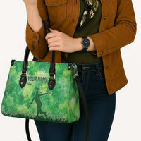 Custom Disc Golf Leather Bag with Green Tie Dye Basket and Player Silhouette - Wonder Print Shop