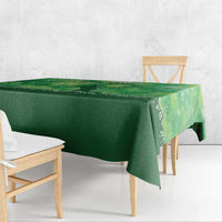 Custom Disc Golf Tablecloth with Green Tie Dye Basket and Player Silhouette - Wonder Print Shop