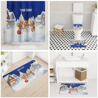 Funny Christmas Reindeer Bowling Custom Bathroom Set with Reindeer Snow Scene - Wonder Print Shop