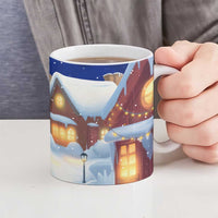 Funny Christmas Reindeer Bowling Custom Ceramic Mug with Reindeer Snow Scene - Wonder Print Shop