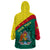 Custom Grenada Wearable Blanket Hoodie Coat Of Arms With Bougainvillea Flowers TS06 - Wonder Print Shop