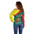 Grenada Off Shoulder Sweater Coat Of Arms With Bougainvillea Flowers TS06 - Wonder Print Shop