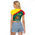 Grenada Raglan Cropped T Shirt Coat Of Arms With Bougainvillea Flowers TS06 - Wonder Print Shop