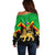 Ethiopia Off Shoulder Sweater Coat Of Arms With Hand Drawn Pattern TS06 - Wonder Print Shop