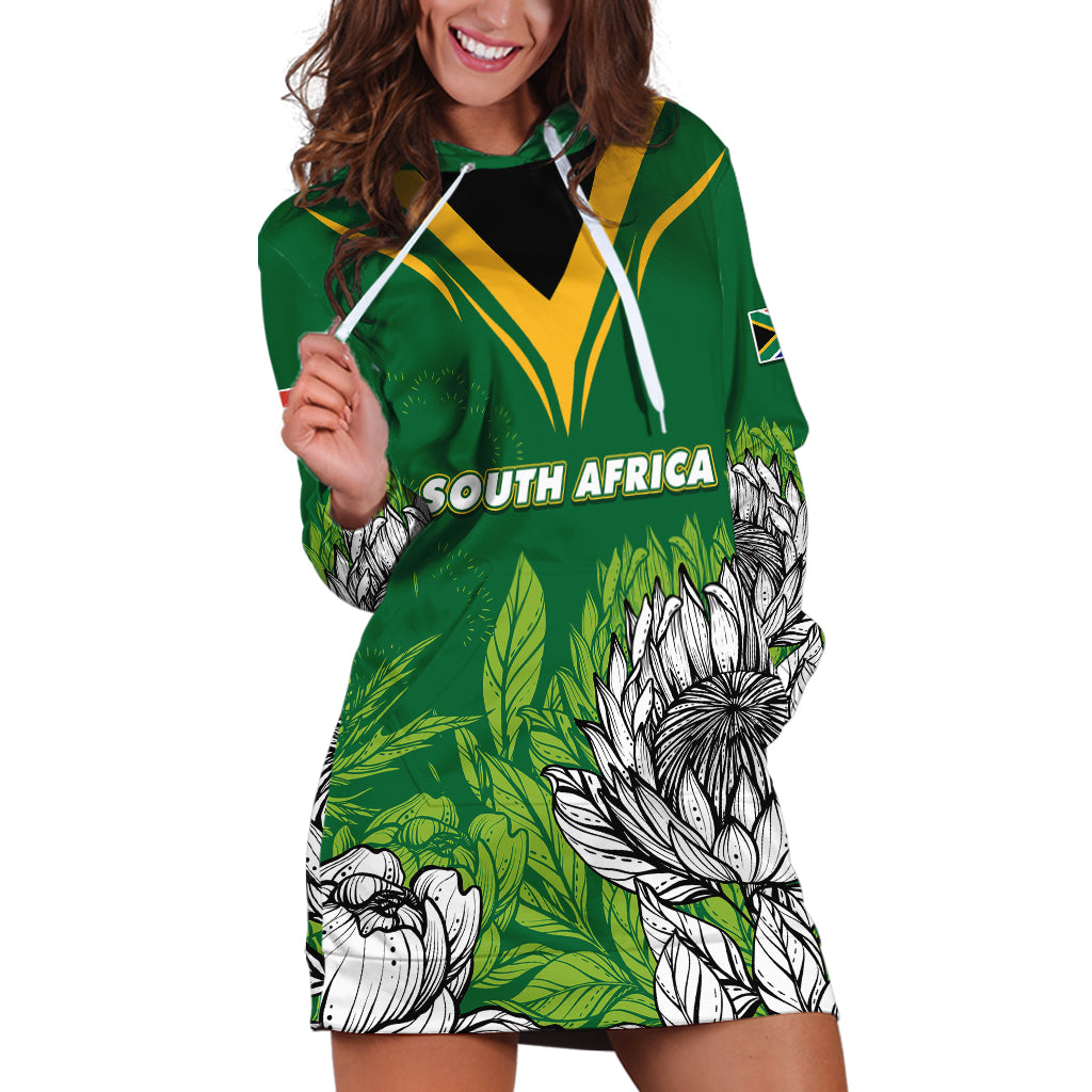 Personalised South Africa Hoodie Dress King Protea With Flag TS06 - Wonder Print Shop