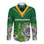 Personalised South Africa Long Sleeve Button Shirt King Protea With Flag TS06 - Wonder Print Shop