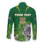 Personalised South Africa Long Sleeve Button Shirt King Protea With Flag TS06 - Wonder Print Shop