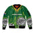 Personalised South Africa Sleeve Zip Bomber Jacket King Protea With Flag TS06 - Wonder Print Shop