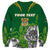 Personalised South Africa Sweatshirt King Protea With Flag TS06 - Wonder Print Shop