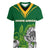 Personalised South Africa Women V Neck T Shirt King Protea With Flag TS06 - Wonder Print Shop