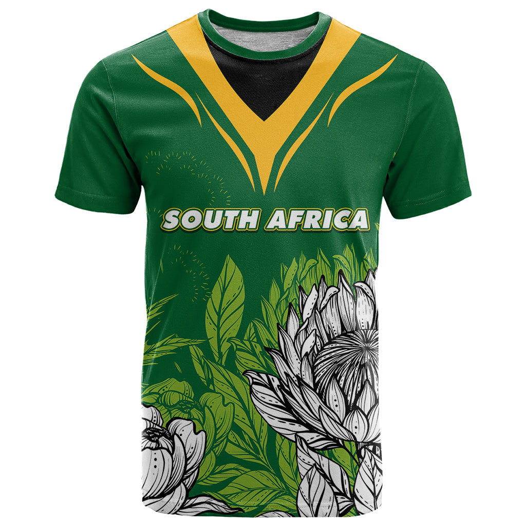 South Africa T Shirt King Protea With Flag TS06 - Wonder Print Shop