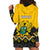 Personalised Ghana Hoodie Dress Kente Pattern And Adinkra Pattern Mix Coat Of Arms TS06 - Wonder Print Shop