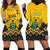 Personalised Ghana Hoodie Dress Kente Pattern And Adinkra Pattern Mix Coat Of Arms TS06 - Wonder Print Shop