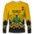 Personalised Ghana Long Sleeve Shirt Kente Pattern And Adinkra Pattern Mix Coat Of Arms TS06 - Wonder Print Shop