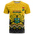 Personalised Ghana T Shirt Kente Pattern And Adinkra Pattern Mix Coat Of Arms TS06 - Wonder Print Shop