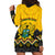 Ghana Hoodie Dress Kente Pattern And Adinkra Pattern Mix Coat Of Arms TS06 - Wonder Print Shop