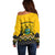 Ghana Off Shoulder Sweater Kente Pattern And Adinkra Pattern Mix Coat Of Arms TS06 - Wonder Print Shop