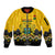 Ghana Sleeve Zip Bomber Jacket Kente Pattern And Adinkra Pattern Mix Coat Of Arms TS06 - Wonder Print Shop