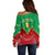 Senegal Off Shoulder Sweater Africa Tribal Pattern With Coat Of Arms TS06 - Wonder Print Shop