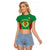 Senegal Raglan Cropped T Shirt Africa Tribal Pattern With Coat Of Arms TS06 - Wonder Print Shop