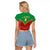 Senegal Raglan Cropped T Shirt Africa Tribal Pattern With Coat Of Arms TS06 - Wonder Print Shop