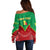 Personalised Senegal Off Shoulder Sweater Africa Tribal Pattern With Coat Of Arms TS06 - Wonder Print Shop