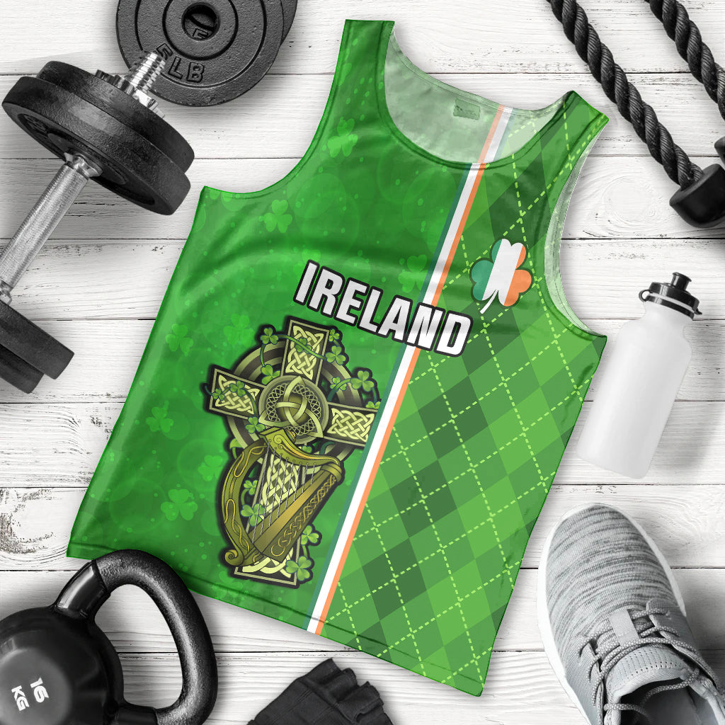 ireland-men-tank-top-cross-with-shamrock-simple-style