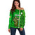 Ireland Off Shoulder Sweater Cross With Shamrock Simple Style TS06 - Wonder Print Shop