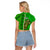 Ireland Raglan Cropped T Shirt Cross With Shamrock Simple Style TS06 - Wonder Print Shop