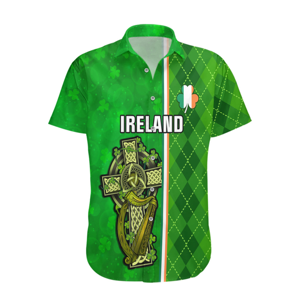 Personalised Ireland Hawaiian Shirt Cross With Shamrock Simple Style TS06 - Wonder Print Shop