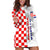 Croatia Hoodie Dress Chessboard Mix Coat Of Arms TS06 - Wonder Print Shop