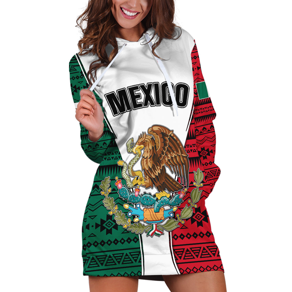 personlised-mexico-hoodie-dress-coat-of-arms-with-mexican-aztec-pattern