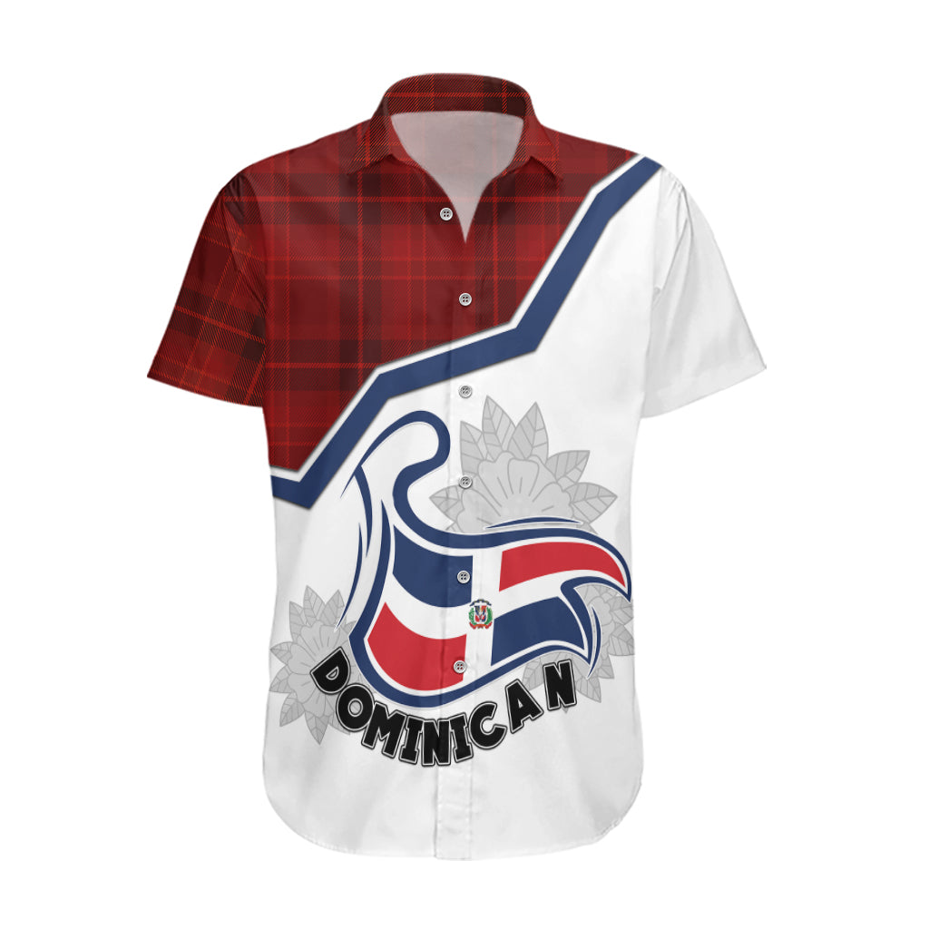 Dominican Republic Hawaiian Shirt Dominicana Plaid Pattern Mix Coat Of Arms TS06 - Wonder Print Shop