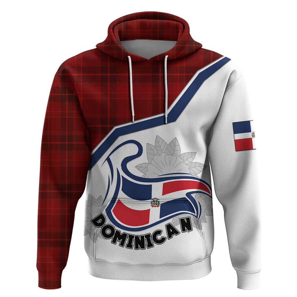 Dominican Republic Hoodie Dominicana Plaid Pattern Mix Coat Of Arms TS06 - Wonder Print Shop