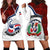 Dominican Republic Hoodie Dress Dominicana Plaid Pattern Mix Coat Of Arms TS06 - Wonder Print Shop