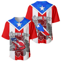 Set of red, white, and blue baseball jerseys with frog and star graphics