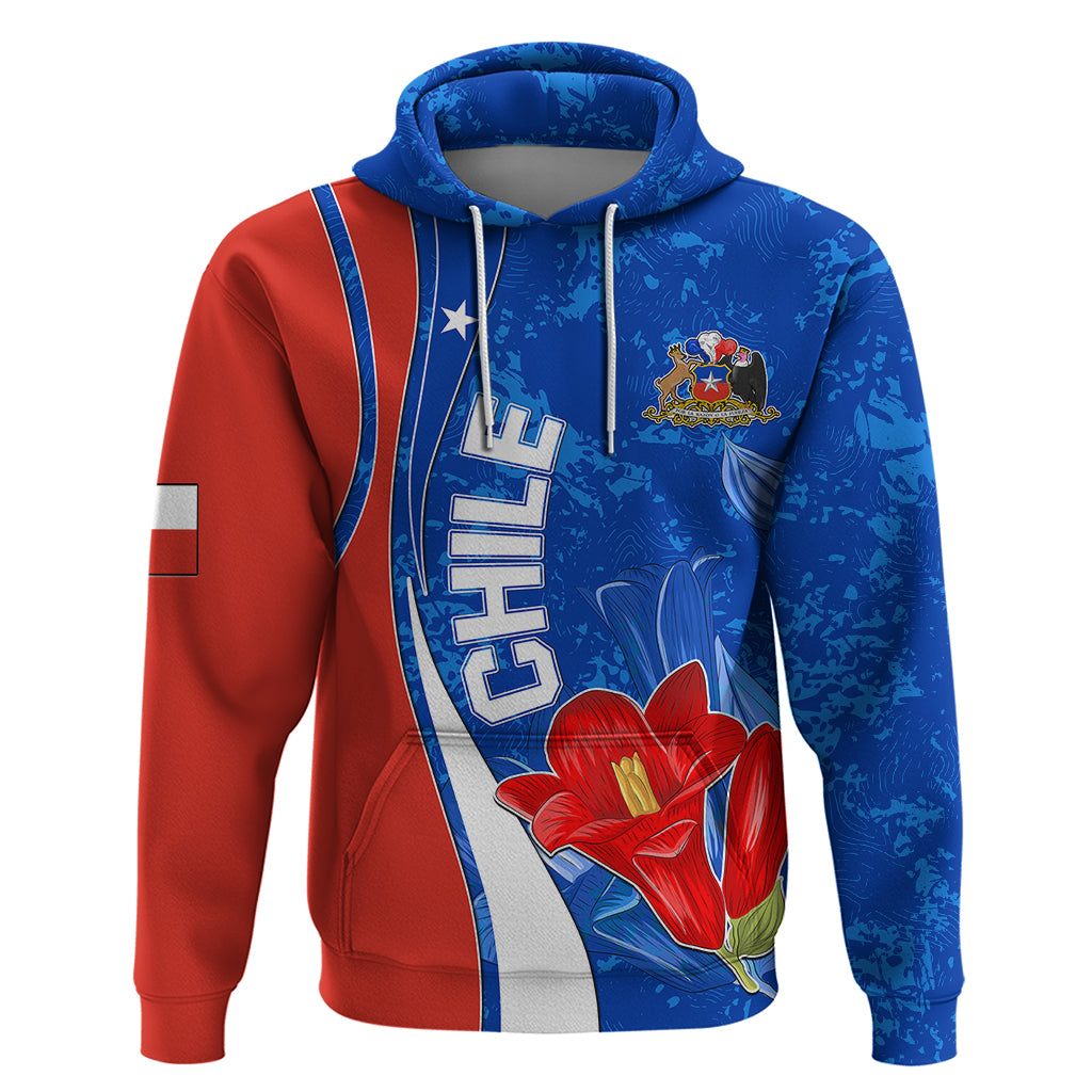 Chile Hoodie Copihue With Flag TS06 - Wonder Print Shop