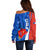 Chile Off Shoulder Sweater Copihue With Flag TS06 - Wonder Print Shop