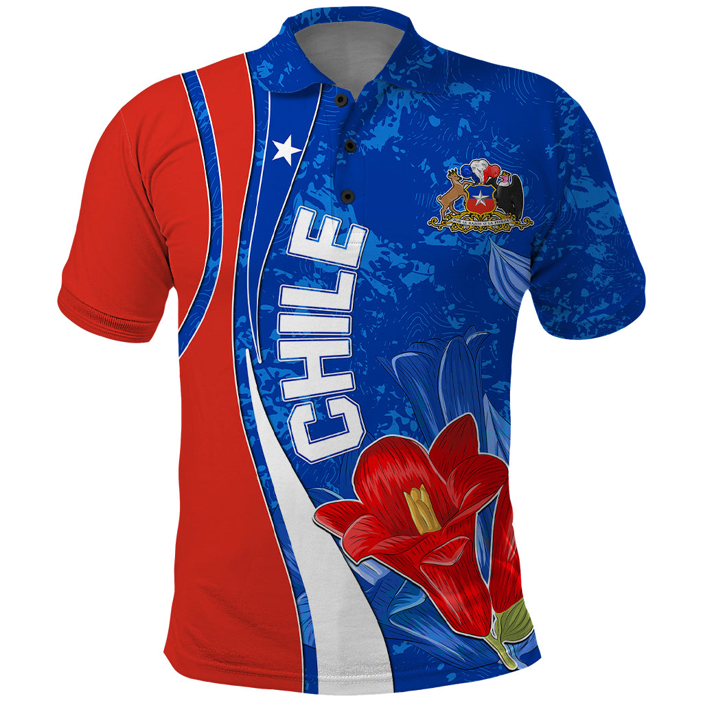 Chile Polo Shirt Copihue With Flag TS06 - Wonder Print Shop