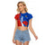 Chile Raglan Cropped T Shirt Copihue With Flag TS06 - Wonder Print Shop