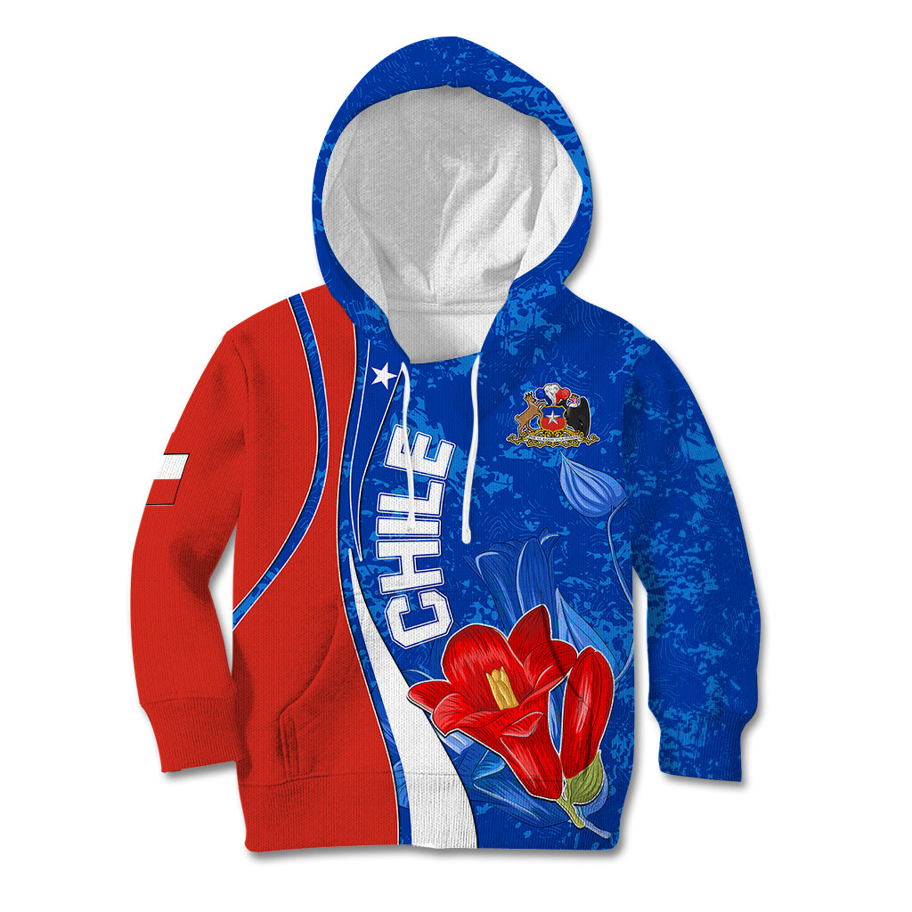 Custom Chile Kid Hoodie Copihue With Flag TS06 - Wonder Print Shop