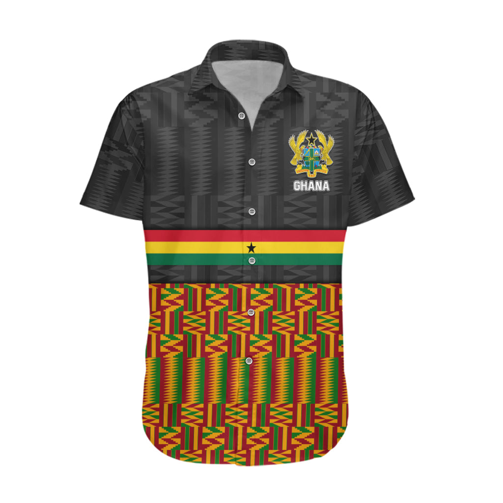 Ghana Hawaiian Shirt Kente Pattern With Coat Of Arms TS06 - Wonder Print Shop