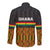 Ghana Long Sleeve Button Shirt Kente Pattern With Coat Of Arms TS06 - Wonder Print Shop